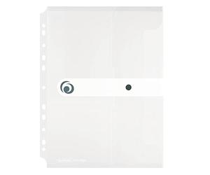 Herlitz 11292935 Pochette porte-documents A4 en plastique avec bouton pression Blanc transparent