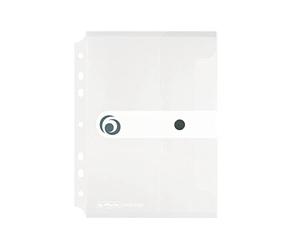 Herlitz 11293818 Pochette porte-documents A5 en plastique avec bouton pression Blanc transparent