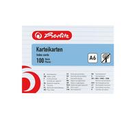 Herlitz 1150507 Index Cards, Pack of 100 A6 Bianco