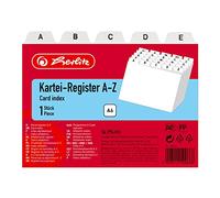 Herlitz 1500669 Intercalaires index alphabétique A6 en plastique pour boîte à fiches (Blanc) (Import Allemagne)