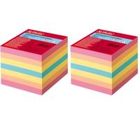 Herlitz 1604008, Réservoir de remplacement de fichier 9 x 9 cm, 550 feuilles, 80 g/m², Couleurs assorties (Lot de 2)