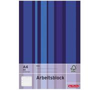Herlitz 1x Bloc De Bureau A4, 50 Feuilles, Ligné + Marge 70g