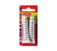 Herlitz 2 tubes de peinture blanc opaque, 7,5 ml chacun, Deckweiß, 1