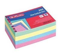 herlitz 200 Fiches bristol, A7, ligné, assorti G