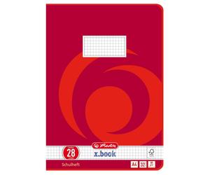 Herlitz 340281 Livre D'exercices Rouge 32 Feuilles Papier Quadrillé A4 80 G/M²