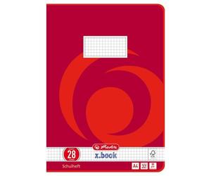 Herlitz 340281 Livre D'exercices Rouge 32 Feuilles Papier Quadrillé A4 80 G/M²
