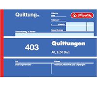 Herlitz 403 Quittung A6 quer - 2 x 50 feuilles