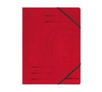 Herlitz 5 x Chemise à élastiques easyorga, A4, carton Colorspan, rouge