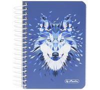 Herlitz 50027262 Cahier flex avec couverture amovible A4 2 x 40 feuilles Motif : Animaux sauvages Loup 1 pièce Notizbuch Loup.