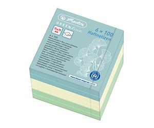 Herlitz 50033430 Bloc-notes autocollant, 75 x 75 mm, 600 feuilles, série motif : GREENline, 1 pièce