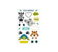 herlitz 50040278 Lot de 3 autocollants en aluminium Motif animaux mignons