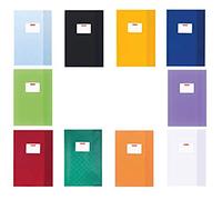 Herlitz 5204003 Protège-cahiers, en polypropylène, structure en raphia, 100 microns, 10 couleurs assorties