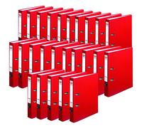 Herlitz 5450309 Lot de 25 classeurs maX.file protect A4 (5 cm avec plaque à emboîter) Rouge