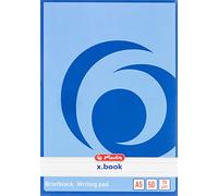 Herlitz 717512 Lot de 10 blocs-notes lignés A5 50 pages Blanc