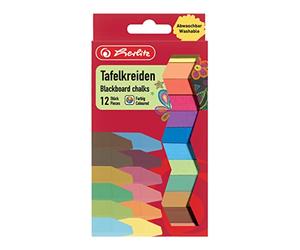 Herlitz 8648206 Etui de 12 Craies carrées pour tableau sous carton Coloris Assorties
