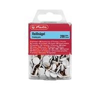 Herlitz 8770158 Punaises rondes métal entouré de plastique 200 pièces boîte à accroche Blanc, Taille unique