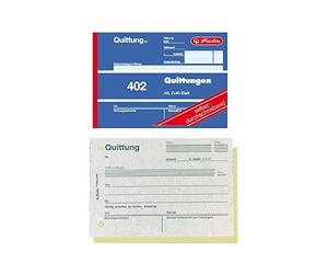 Herlitz 886606 Bloc de reçus, A6, 50 feuillets, lot de 10 2 x 40 Blatt
