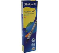 Herlitz 943217 Pelikan Fineliner 96 Lot de 10 en boîte orange