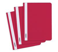 Herlitz 975433 chemises format A4 en PP avec Couvercle Transparent avant, Lot de 10, Rouge a5 Rot