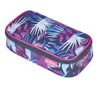 Herlitz be.Bag Beatbox Trousse à crayons spacieuse avec fermeture éclair, motif floral en bleu rose, pour l'école et le bureau