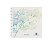Herlitz Bloc à spirales 14,8x14,8 100feuilles pointillées GREENlineGinkg