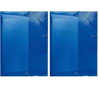 Herlitz boîte de classement A4, dos de 4 cm, PP, translucide bleu (Lot de 2)