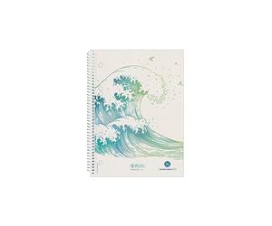 Herlitz Brulion en spirale, A5, 70 feuilles à carreaux, GreenLine Vagues