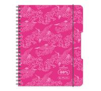 Herlitz® Brulion Spirale A4 80 feuilles à carreaux | Cahier Scolaire | Carnet de notes d'études | Cahier d'écriture pour élève | Cahier d'apprentissage de la calligraphie | ECO PP COLORS Rose
