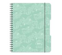 Herlitz® Brulion Spirale A5 80 feuilles à carreaux | Cahier Scolaire | Carnet de notes d'études | Cahier d'écriture pour élève | Cahier d'apprentissage de la calligraphie | ECO PP COLORS Menthe