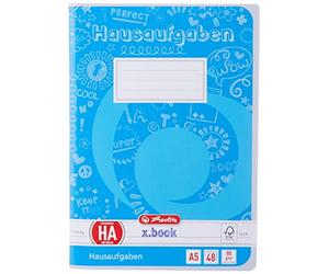 Herlitz Cahier de devoirs Format A5, 48 feuilles (français non garanti) Devoirs, A%