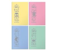 Herlitz® Cahier scolaire A5 | 32 feuilles quadrillées 70g, ECO PP | Carnet de notes d'études | Cahier d'écriture pour élèves | Calligraphie Apprentissage | Couleur au choix | Pastel Colors en 4