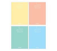 Herlitz® Cahier scolaire B5 à carreaux 96 feuilles Sujet | Couverture souple | Brulion Bloc-notes carnet de croquis | Pour écrire Calligraphie École Étudiant Travail Étudiant | Pastel Color Blocking