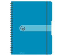 Herlitz Carnet de poche reliure spirales 80 pages Bleu transparent Format A4
