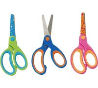 herlitz 10897163 Ciseaux de bricolage design pour gauchers, ronds, couleurs assorties (pas de choix de couleur possible), 1 pièce