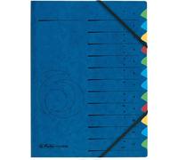 Herlitz classeur DIN A4 carton 12 compartiments bleu