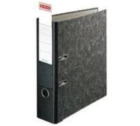 Herlitz - classeur recyclé, largeur de dos 80 mm, dos noir avec un recouvrement en papier noir marbré, intérieur en carton, for Noir G
