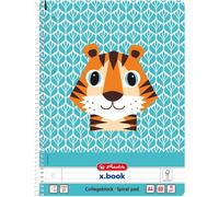 herlitz Collegeblock "Cute Animals Tiger" DIN A4 ligné avec 2 marges 80 feuilles