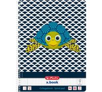 herlitz Collegeblock "Cute Animals Turtle" DIN A4 quadrillé avec 2 marges 80 feuilles