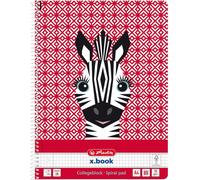 herlitz Collegeblock "Cute Animals Zebra" DIN A4 quadrillé avec 2 marges 80 feuilles