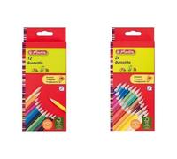 Herlitz Crayons De Couleur Triangulaires, Étui Carton De 24