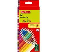 Herlitz – Crayons de couleur triangulaires – Étui carton de 24