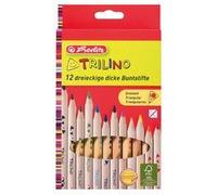 Herlitz Crayons De Couleur Triangulaires Trilino, ¿Tui De 12