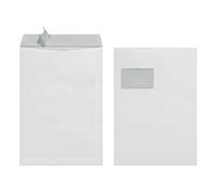 Herlitz - pochettes d'expédition c4, auto-adhésives, blanc avec fenêtre, sans bois, 90 g m2, intérieur imprimé en gris,poids 15 Blanc G