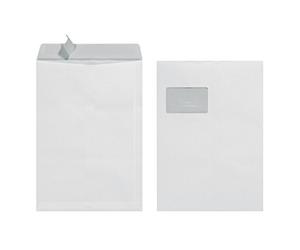 Herlitz Enveloppes C4 90 g avec patte autocollante avec fenêtre Lot de 10 avec impression intérieure dans emballage sous vide, blanc Lot de 10