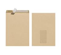Herlitz Enveloppes C5 90 g, fenêtre, autocollante, papier recyclé, lot de 10, marron, Ange bleu