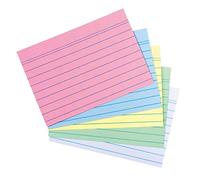 Fiches bristol, A8, ligné, assorti
