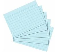 Herlitz 10836187 Lot de 100 cartes, lignées, bleues, au format A5