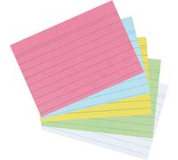 Herlitz Fiches DIN A7 lignées couleurs assorties 200 fiches