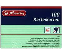 Herlitz Fiches lignées DIN A7, vert, 200 Karten