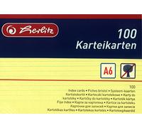 Herlitz Fiches lignées Format A6 200 Stück jaune